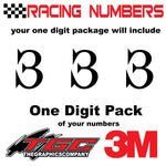 Racing Numbers Vinyl Decals Stickers Juice 3 pack
