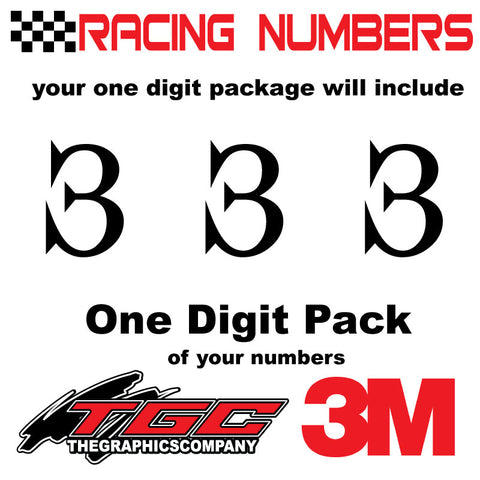 Number 3 Racing Sticker Printable Racing Numbers Vinyl Decals Stickers Juice 3 pack – The Graphics Company