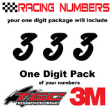 Racing Numbers Vinyl Decals Stickers Kadisoka 3 pack