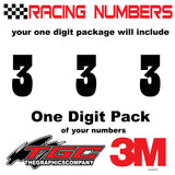 Racing Numbers Vinyl Decals Stickers Playbill 3 pack