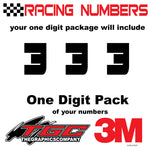 Racing Numbers Vinyl Decals Stickers RedRocket 3 pack