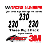 Racing Numbers Vinyl Decals Stickers Balloon 3 pack