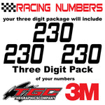 Racing Numbers Vinyl Decals Stickers Hemi Head 3 pack