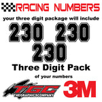 Racing Numbers Vinyl Decals Stickers Freshman Sport 3 pack