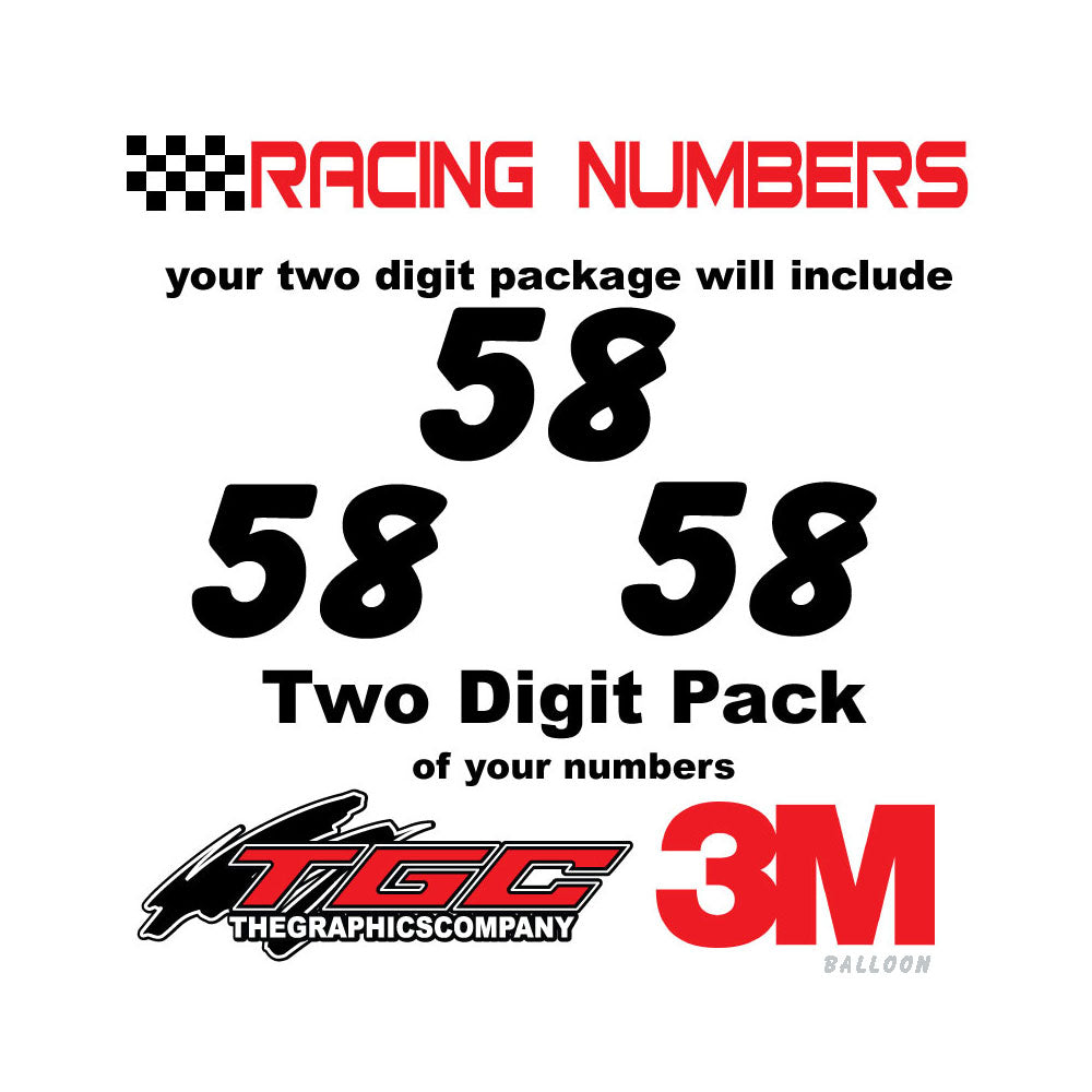 Racing Numbers Vinyl Decals Stickers Balloon 3 pack – The Graphics Company
