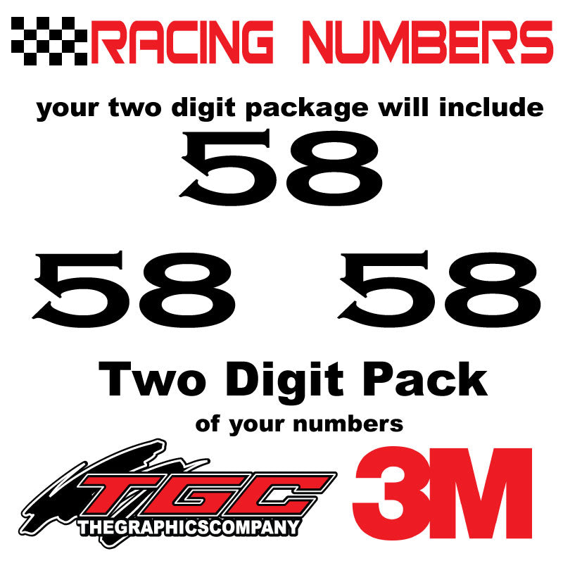 Racing Numbers Vinyl Decals Stickers Cooperplate 3 pack – The Graphics ...