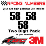 Racing Numbers Vinyl Decals Stickers Haittenchweiler 3 pack