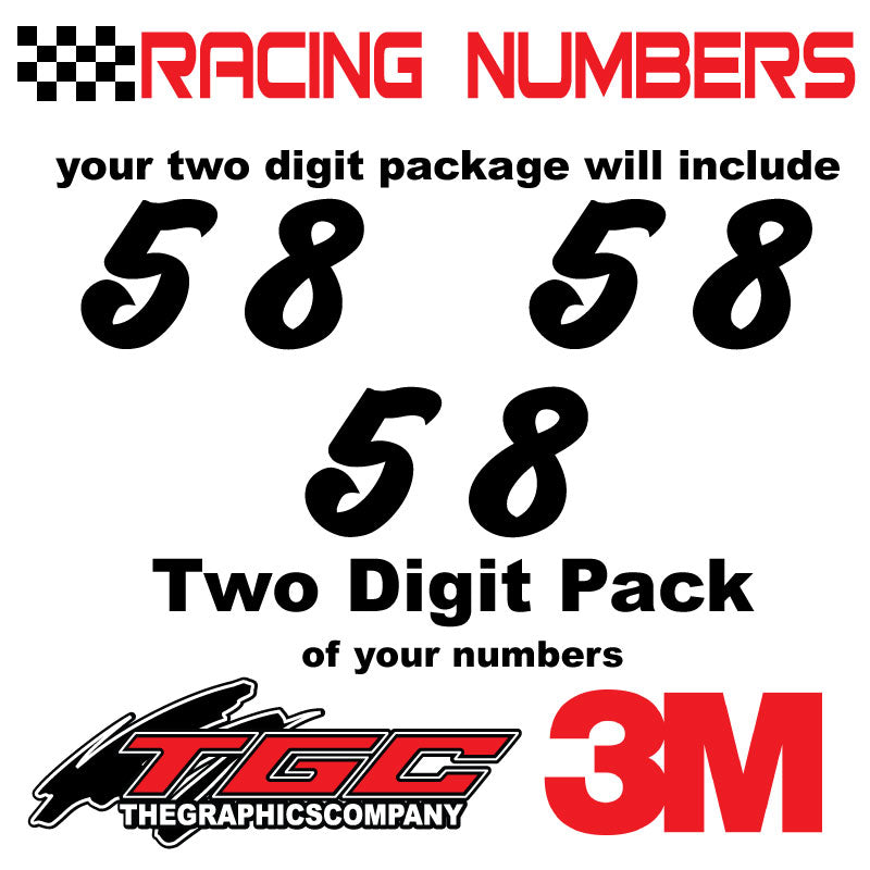 Racing Numbers Vinyl Decals Stickers Kadisika 3 pack – The Graphics Company
