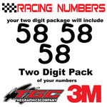 Racing Numbers Vinyl Decals Stickers Kristen 3 pack