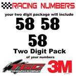 Racing Numbers Vinyl Decals Stickers Pointedly Mad 3 pack