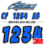 Blue Beveled Boat Registration Numbers