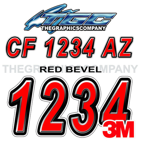 Beveled Red Boat Registration Numbers – The Graphics Company