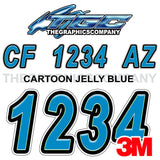 Cartoon Jelly Blue Boat Registration Numbers