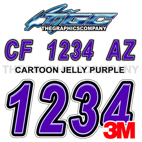 Cartoon Jelly Purple Boat Registration Numbers
