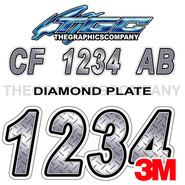Diamond Plate Boat Registration Numbers – The Graphics Company