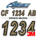 Dried Mud Boat Registration Numbers