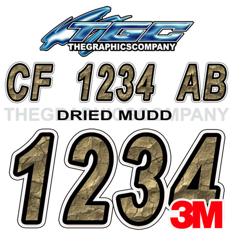 Dried Mud Boat Registration Numbers