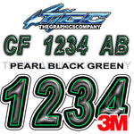 Pearl Black Green Boat Registration Numbers