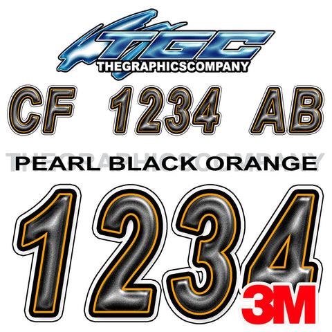Pearl Black Orange Boat Registration Numbers