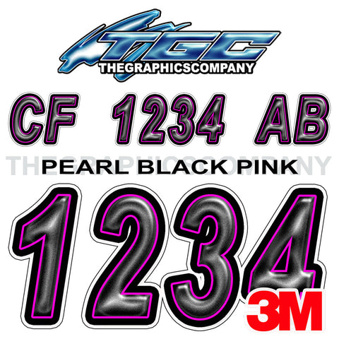 Pearl Black Pink Boat Registration Numbers