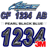 Pearl Black Blue Boat Registration Numbers