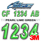 Pearl Lime Green Boat Registration Numbers