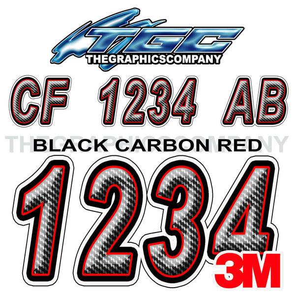 Black Carbon Red Boat Registration Numbers – The Graphics Company