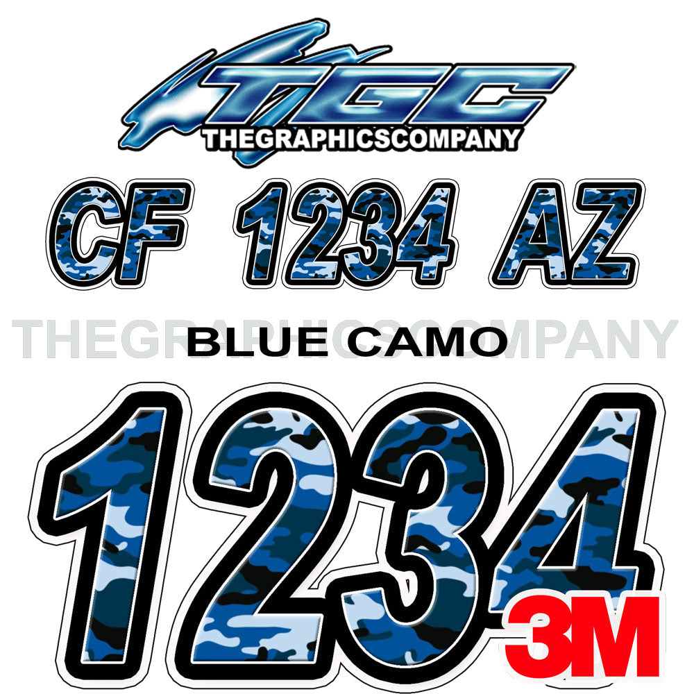 Blue Camo Boat Registration Numbers – The Graphics Company