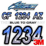 Blue to Gray Boat Registration Numbers