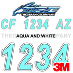 Aqua White Boat Registration Numbers